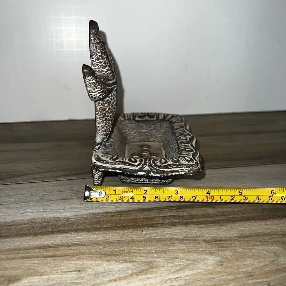 Cast Iron Soap Dish Antiqued White Star Fish Natical Decor Bathroom Kitchen Sink